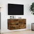 Muebles TV de pared luces LED 2 uds roble ahumado 41x31x45