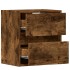 Muebles TV de pared luces LED 2 uds roble ahumado 41x31x45