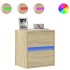 Mueble de TV de pared con luces LED roble Sonoma 41x31x45