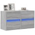 Muebles TV de pared luces LED 2 uds gris Sonoma 41x31x45