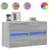 Muebles TV de pared luces LED 2 uds gris Sonoma 41x31x45