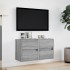 Muebles TV de pared luces LED 2 uds gris Sonoma 41x31x45