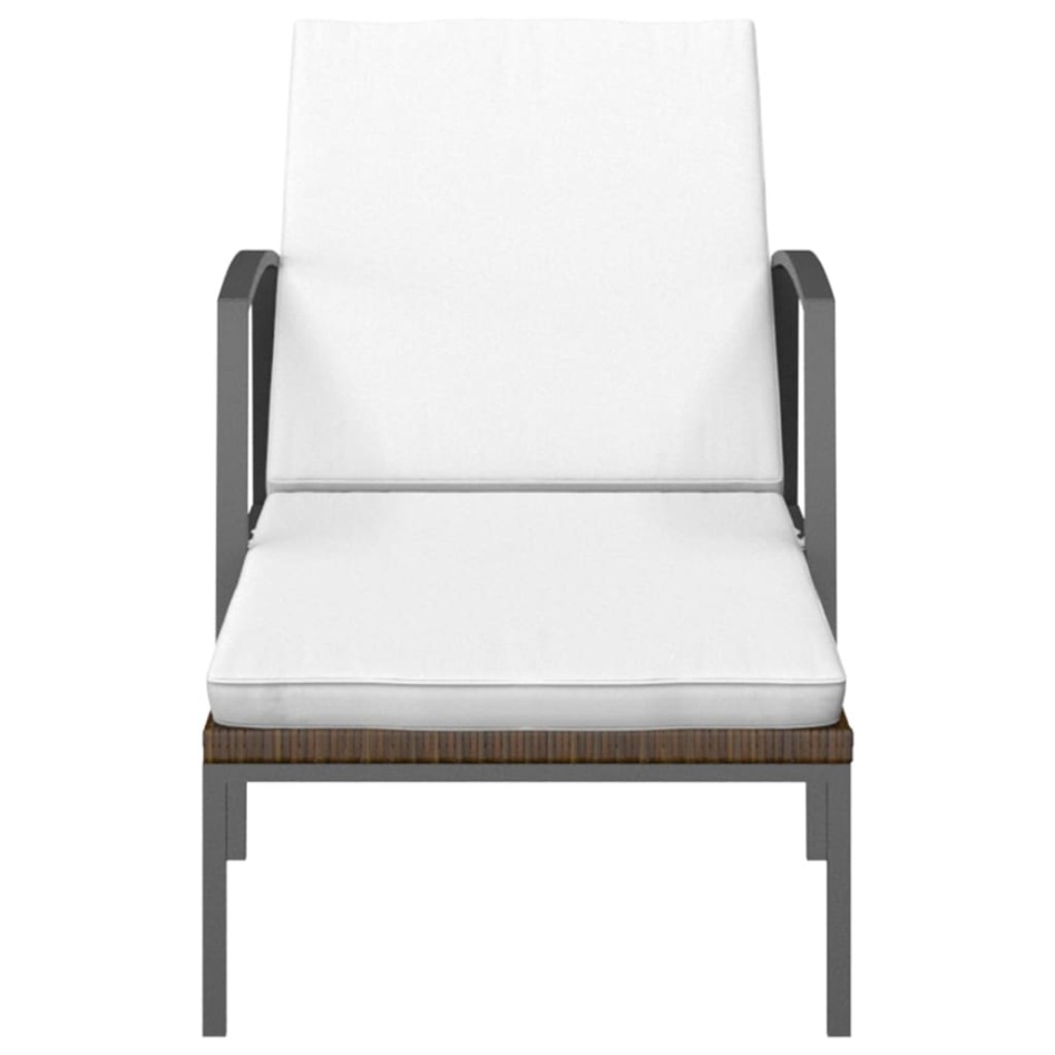 Tumbona de jardín con cojín ratán sintético