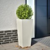 Jardinera acero blanca 35x35x75 cm