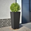 Jardinera de acero negra 35x35x75 cm