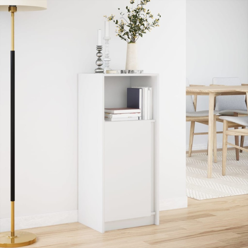 Aparador con luces LED madera ingeniería blanco 42,5x34x100