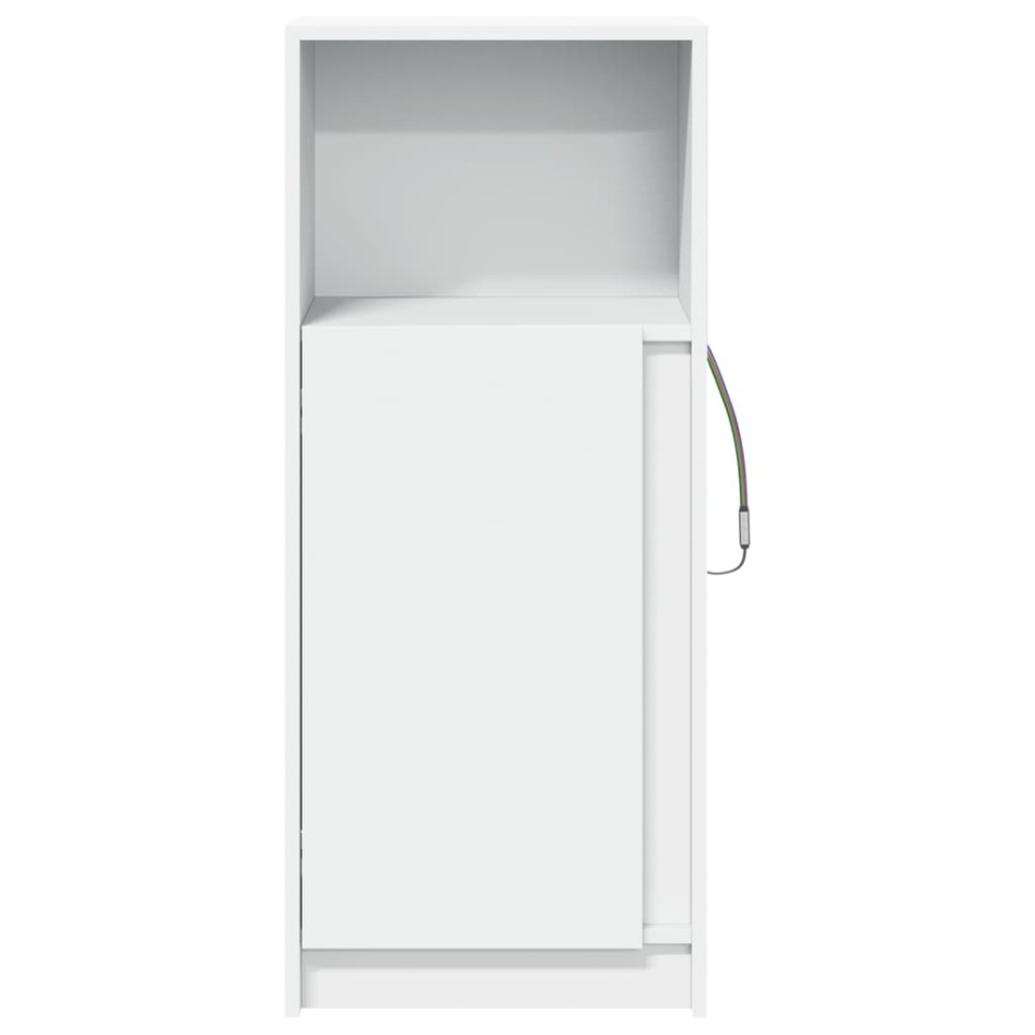 Aparador con luces LED madera ingeniería blanco 42,5x34x100