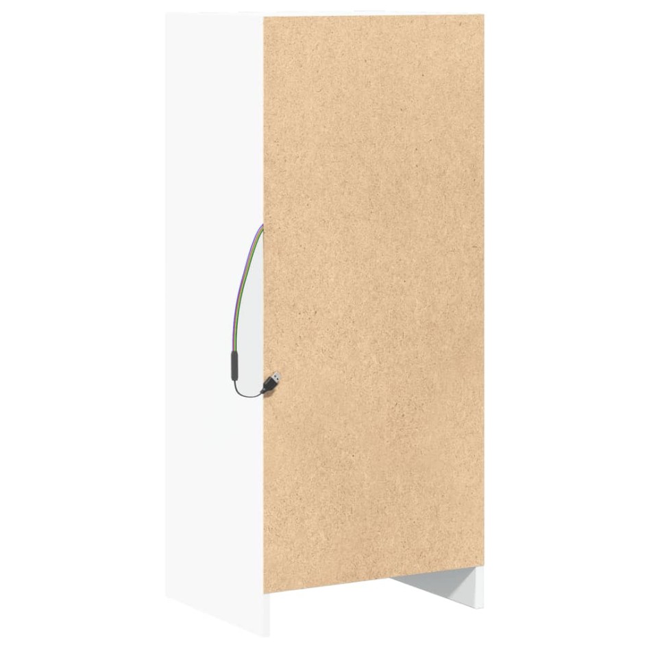 Aparador con luces LED madera ingeniería blanco 42,5x34x100