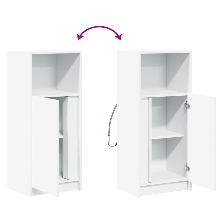 Aparador con luces LED madera ingeniería blanco 42,5x34x100