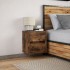 Mesita de noche de pared con luces LED roble