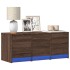 Mueble de TV LED madera ingeniería marrón roble 97x34x40