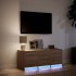 Mueble de TV LED madera ingeniería marrón roble 97x34x40