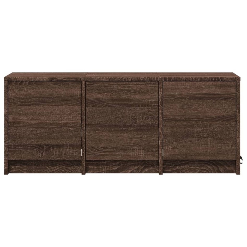 Mueble de TV LED madera ingeniería marrón roble 97x34x40