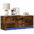 Mueble de TV LED madera ingeniería roble ahumado 97x34x40
