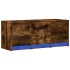 Mueble de TV LED madera ingeniería roble ahumado 97x34x40