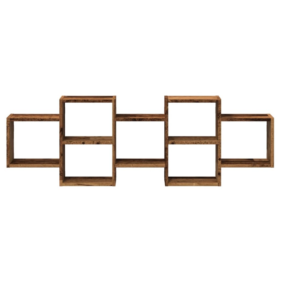Estantería de pared madera ingeniería envejecida 129x18x42