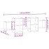 Estantería de pared madera ingeniería envejecida 129x18x42