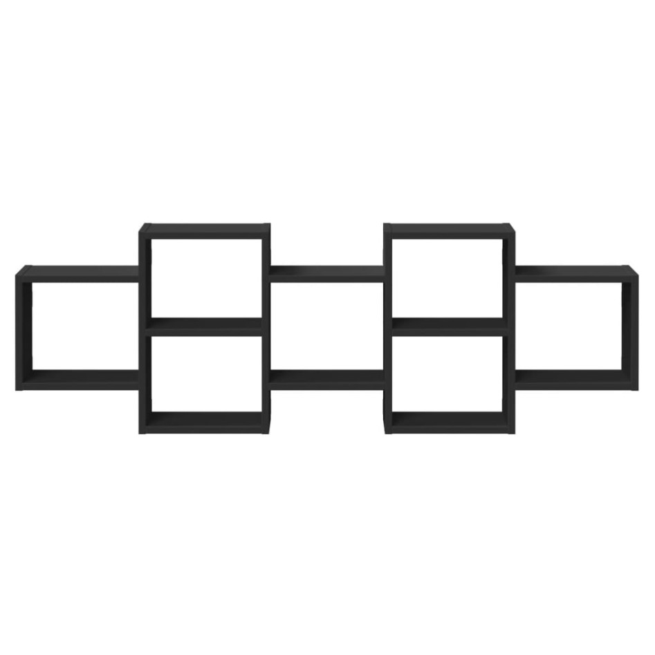 Estantería de pared madera de ingeniería negra 129x18x42