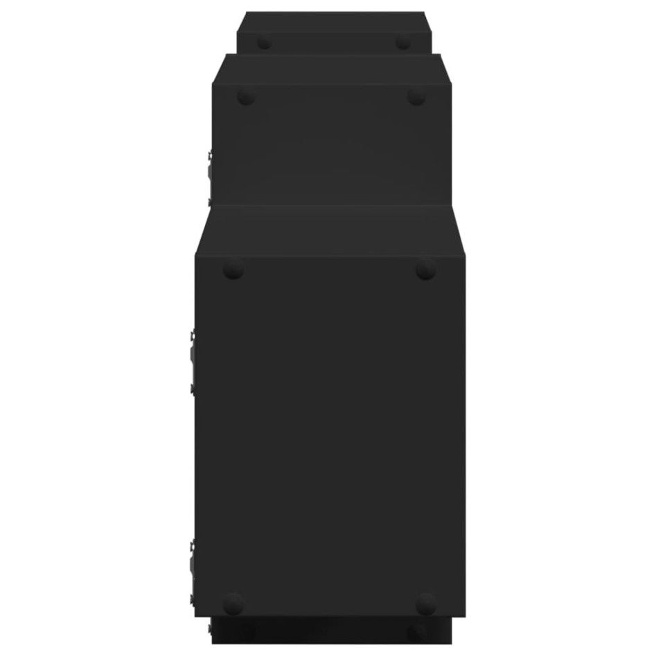 Estantería de pared madera de ingeniería negra 129x18x42