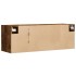 Mueble de TV de pared con luces LED roble ahumado 100x31x35