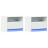 Mesitas de noche de pared con luces LED 2 unidades