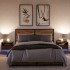 Mesitas de noche de pared con luces LED 2 unidades roble