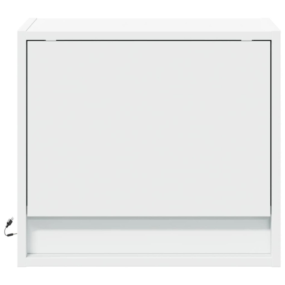 Mesitas de noche de pared con luces LED 2 unidades