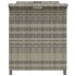 Banco de jardín con cojín ratán sintético gris 116x46x57