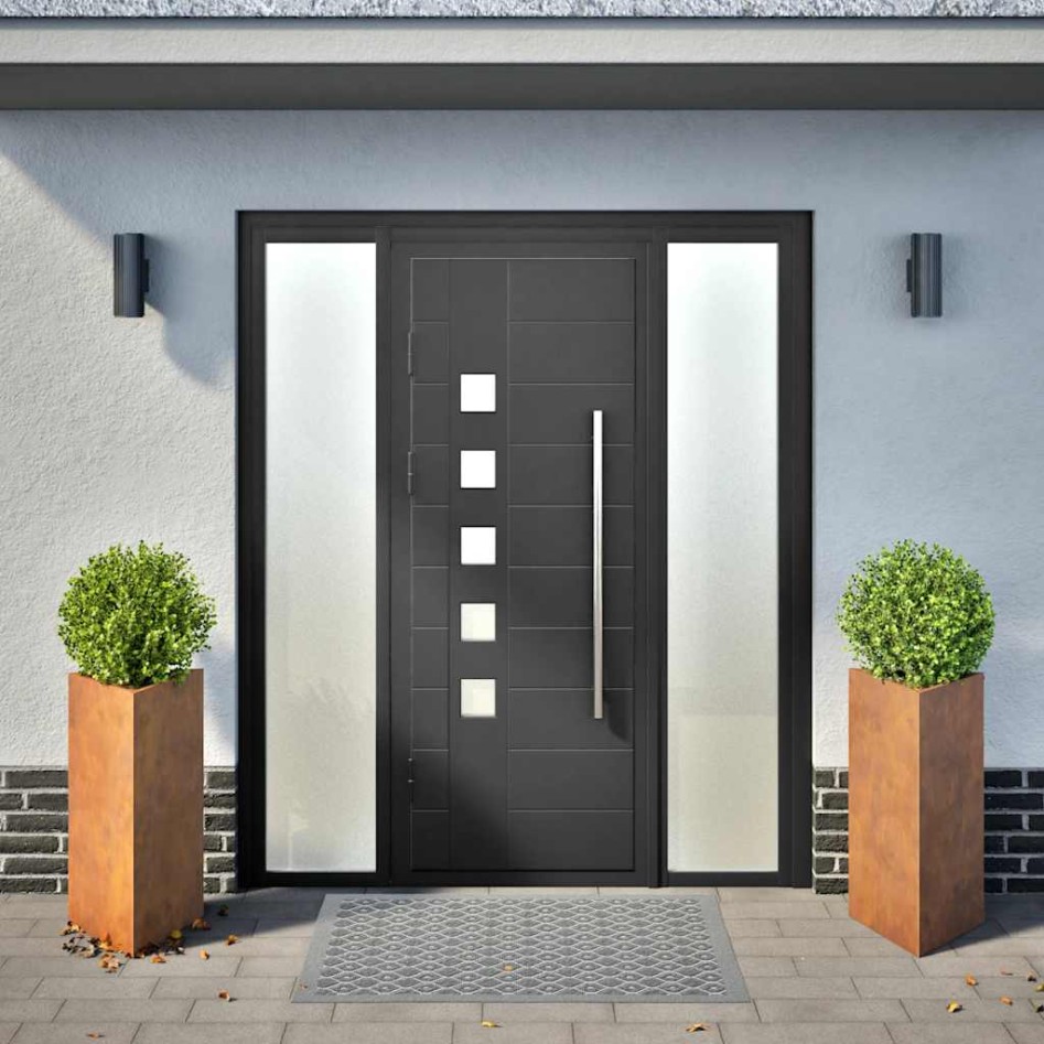 Jardineras triangulares 2 uds acero oxidado 40x40x75