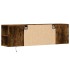 Mueble de TV de pared luces LED roble ahumado 135x31x39,5