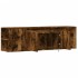 Mueble de TV de pared luces LED roble ahumado 135x31x39,5