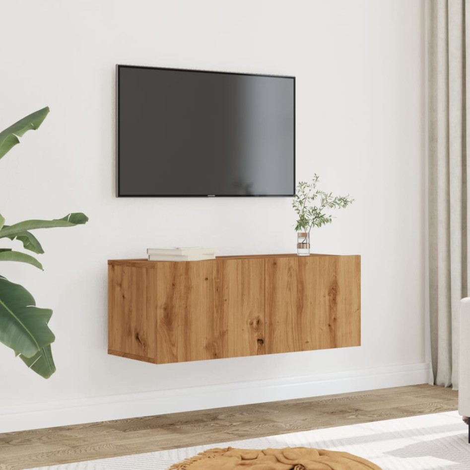 Muebles para TV de pared 2 unidades roble artesanal 80x30x30