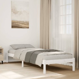 Cama extralarga sin colchón madera maciza pino blanca 90x210