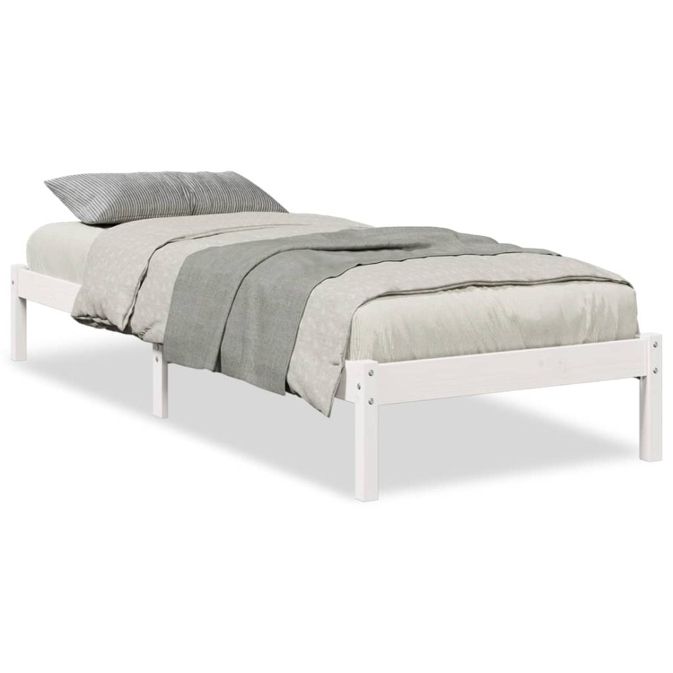 Cama extralarga sin colchón madera maciza pino blanca 80x210
