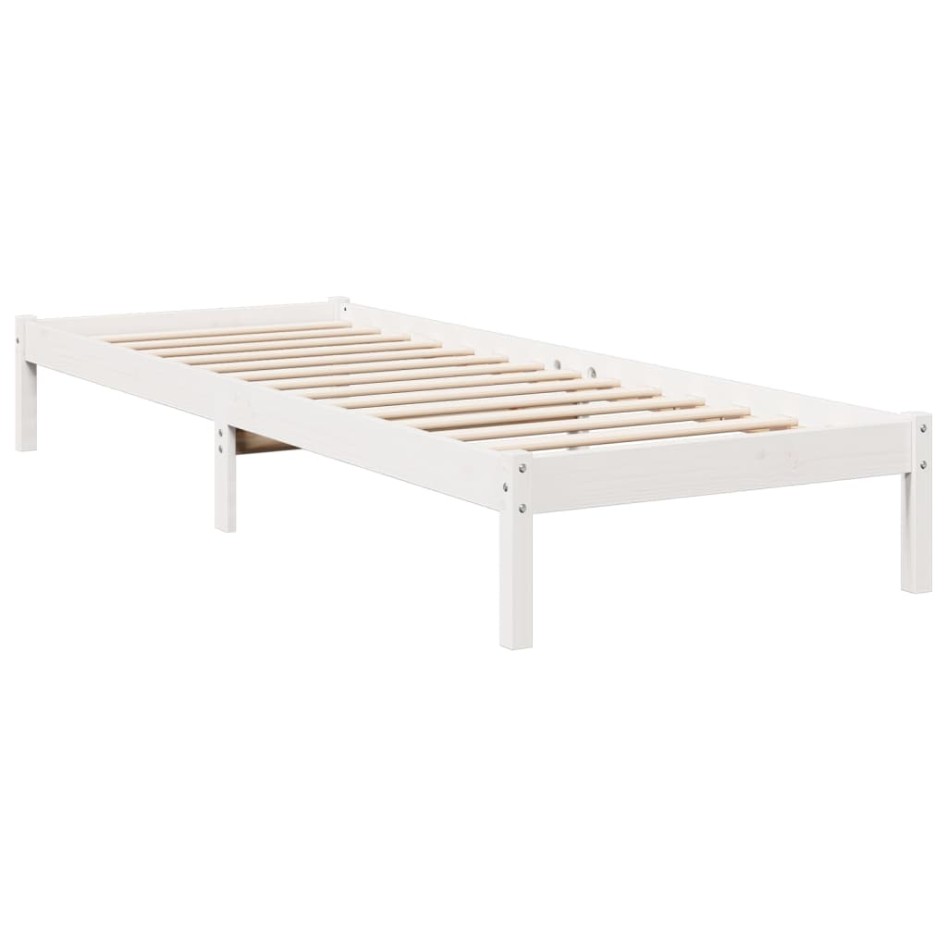 Cama extralarga sin colchón madera maciza pino blanca 80x210