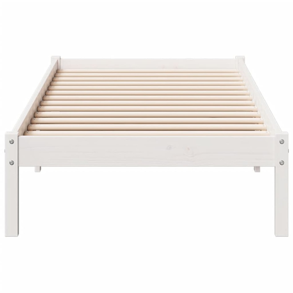 Cama extralarga sin colchón madera maciza pino blanca 80x210