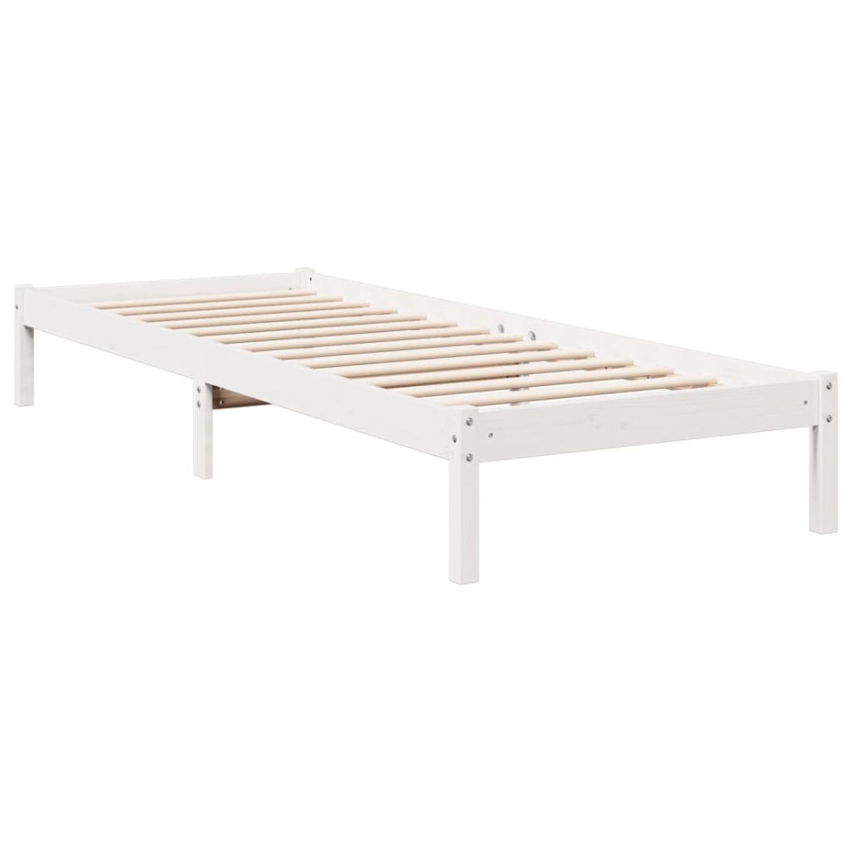 Cama extralarga sin colchón madera maciza pino blanca 80x210