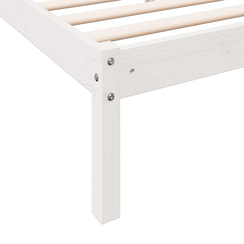 Cama extralarga sin colchón madera maciza pino blanca 80x210