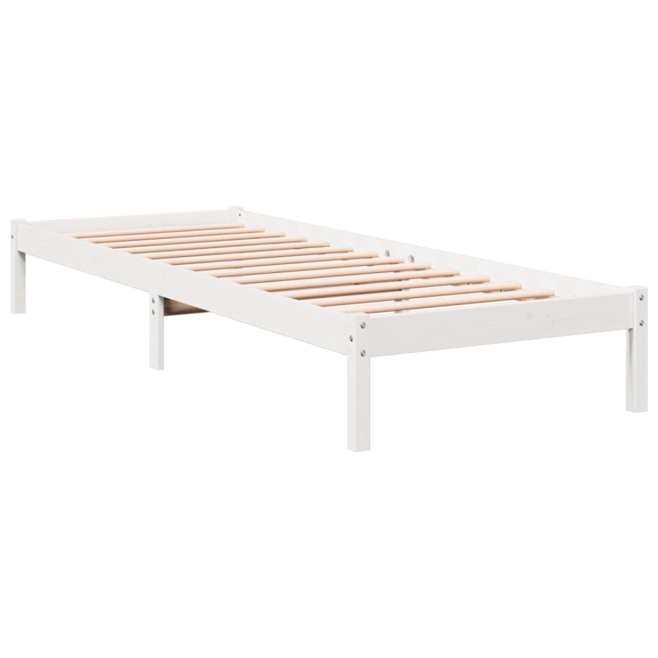 Cama extralarga sin colchón madera maciza pino blanca 90x220