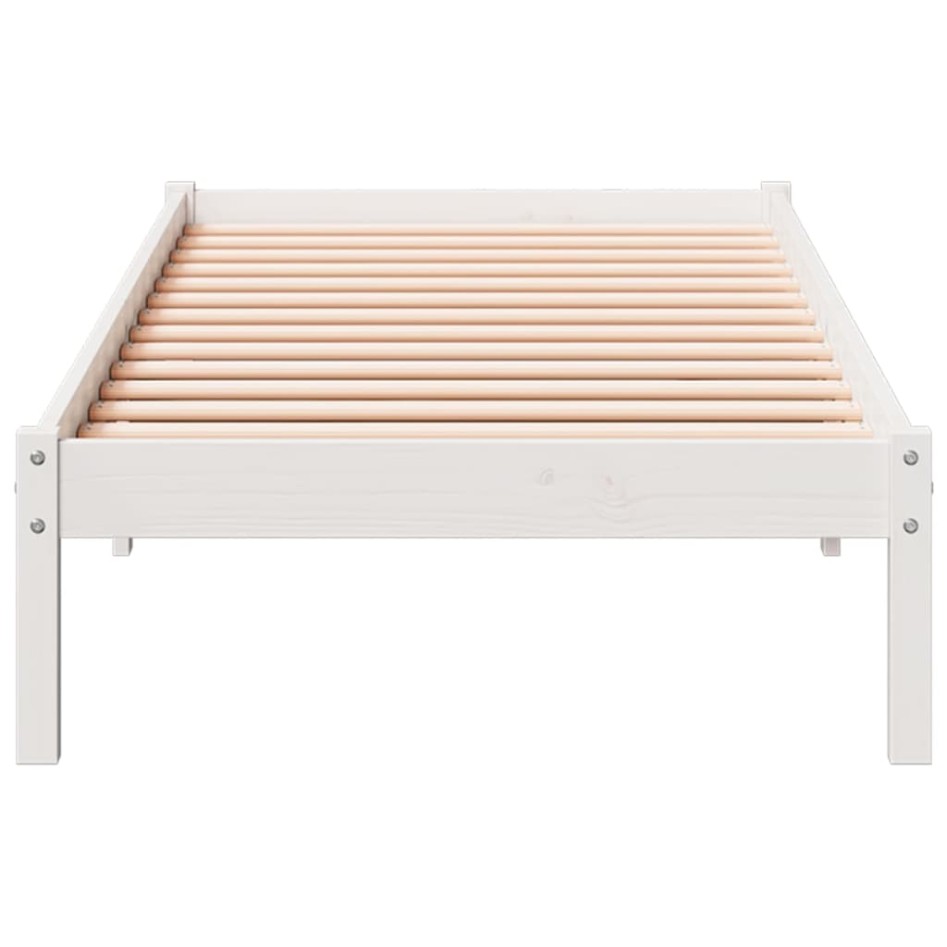 Cama extralarga sin colchón madera maciza pino blanca 90x220