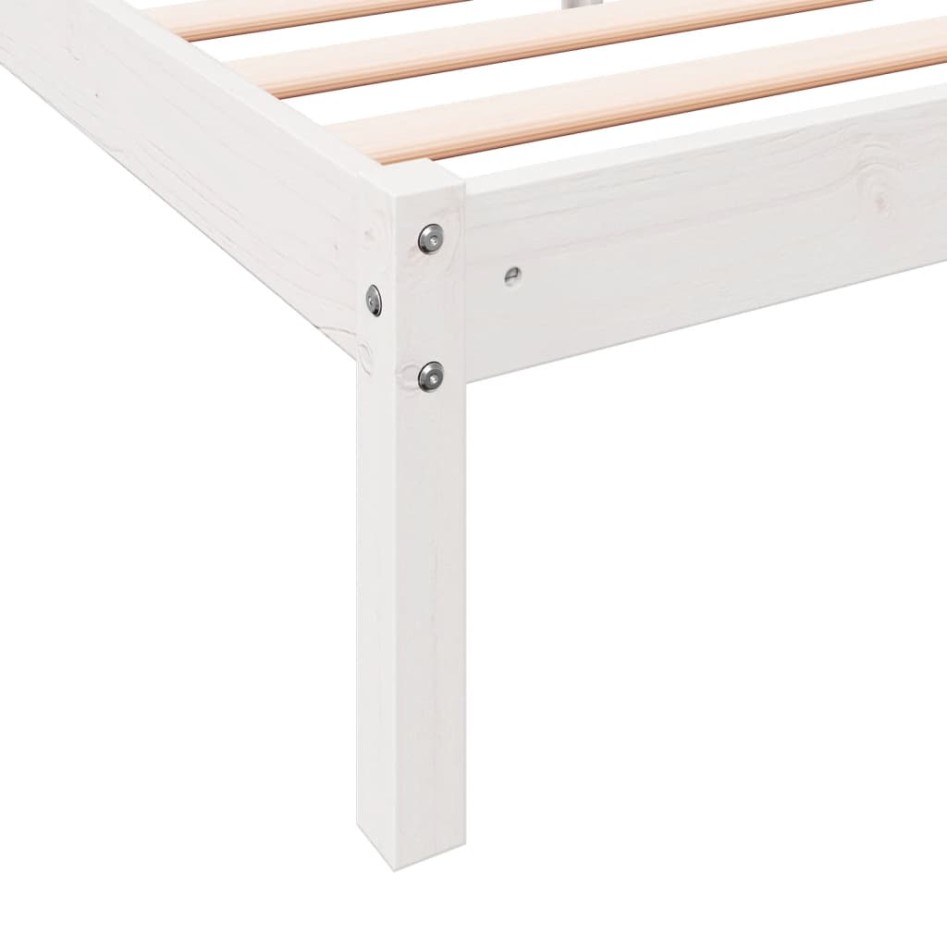 Cama extralarga sin colchón madera maciza pino blanca 90x220