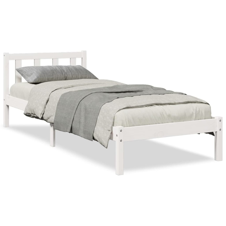 Cama extralarga sin colchón madera maciza pino blanca 80x210