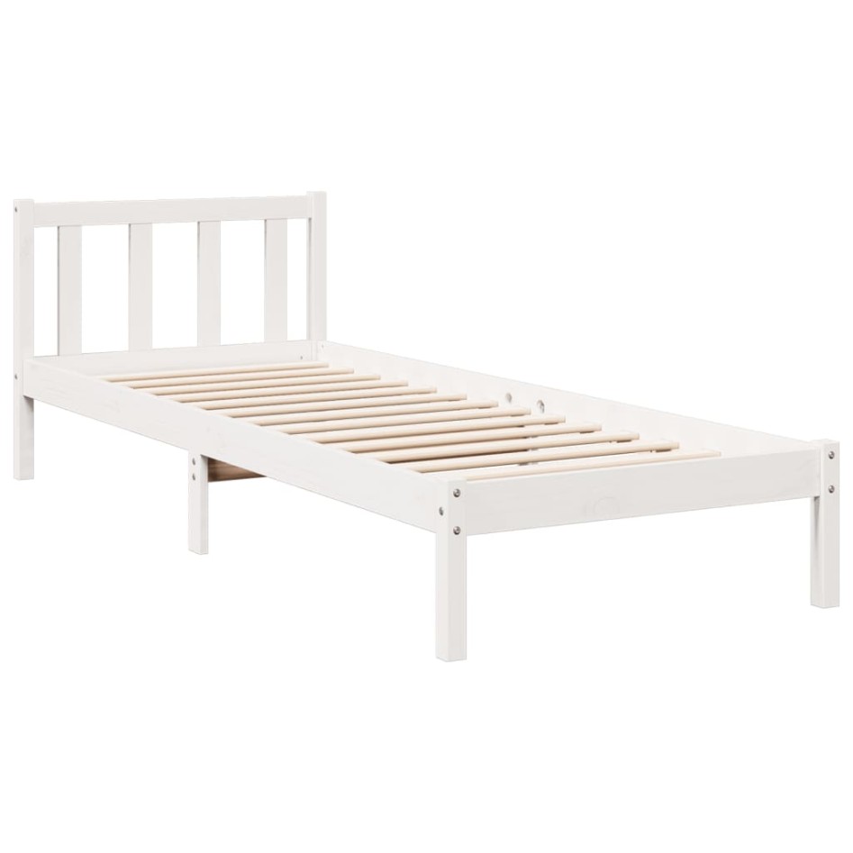 Cama extralarga sin colchón madera maciza pino blanca 80x210
