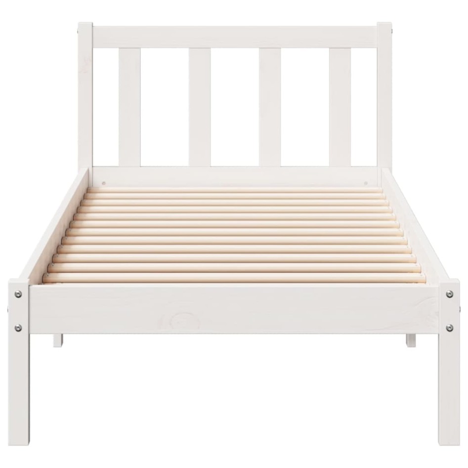 Cama extralarga sin colchón madera maciza pino blanca 80x210