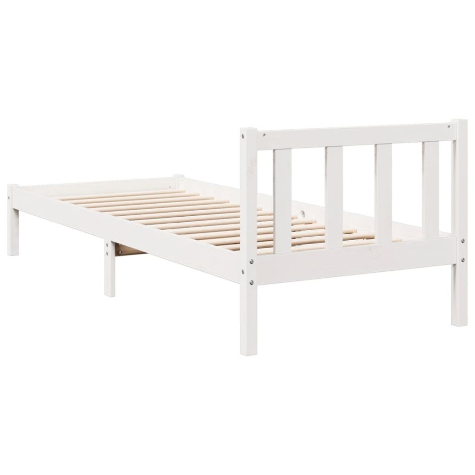 Cama extralarga sin colchón madera maciza pino blanca 80x210