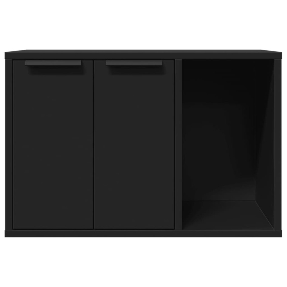Mueble arenero de gatos madera ingeniería negro 60x40x40
