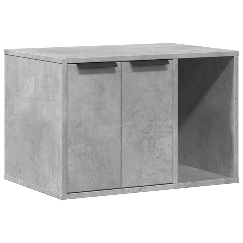 Mueble arenero para gatos madera gris hormigón 60x40x40