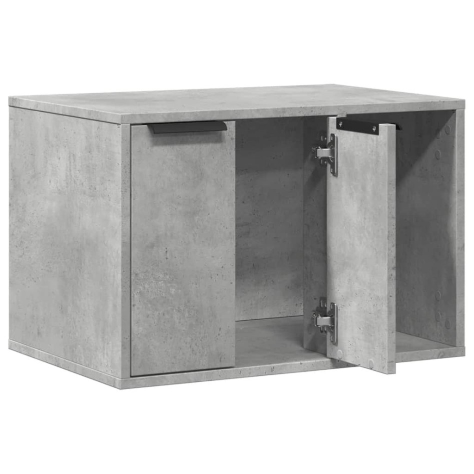 Mueble arenero para gatos madera gris hormigón 60x40x40
