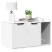Mueble arenero para gatos madera ingeniería blanco 80x50x45 cm
