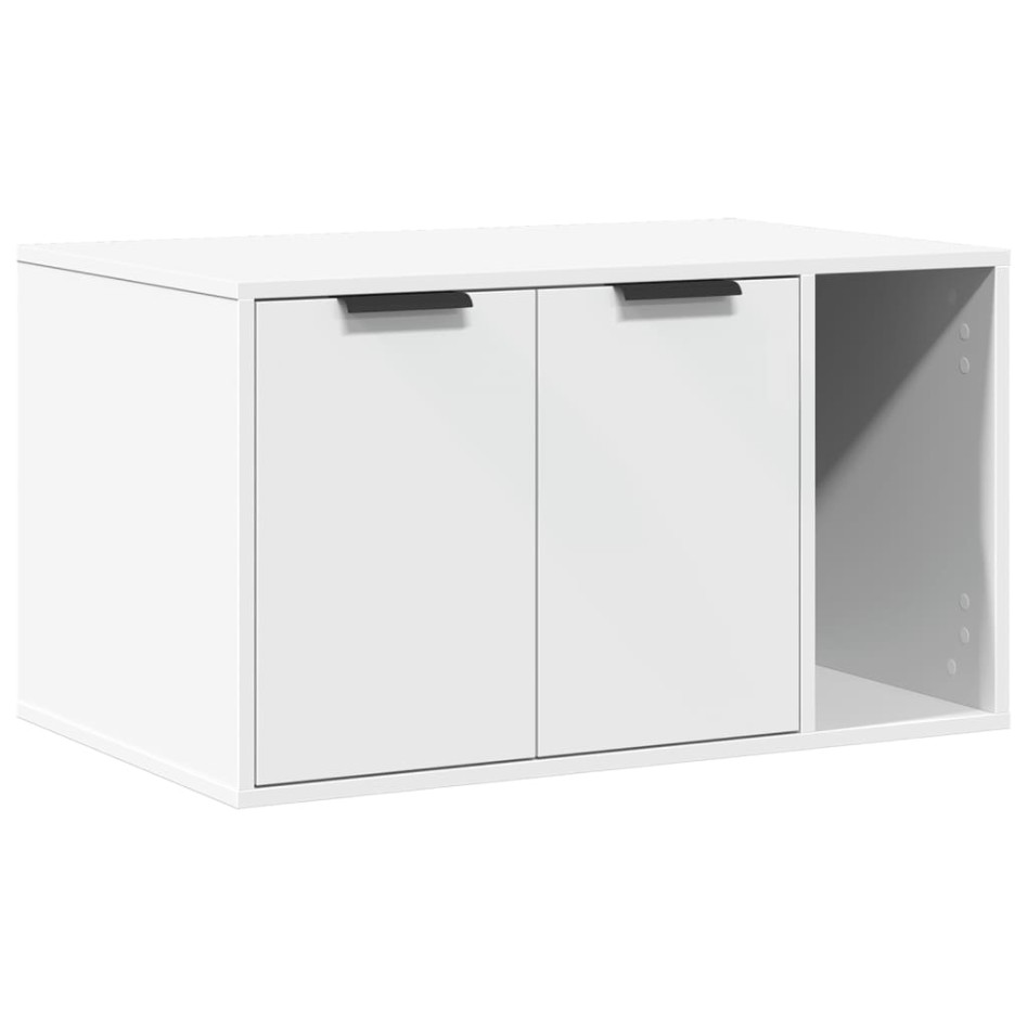 Mueble arenero para gatos madera ingeniería blanco 80x50x45